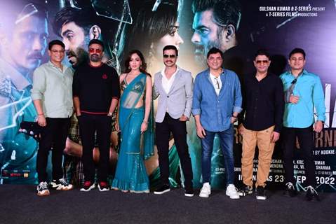 R. Madhavan, Darshan Kumar, Khushali Kumar, Bhushan Kumar spotted at the teaser launch of Dhokha Round D Corner