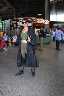 Aastha Gill spotted at the Mumbai airport