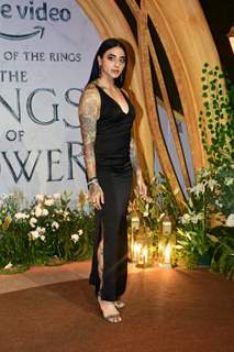 VJ Bani snapped at the Lord Of The Rings Rings Of Power screening at PVR in Lower Pare pose at the grand Asia Pacific Premiere 