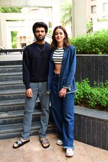 Vijay Deverakonda and Ananya Panday snapped promoting their upcoming film Liger 