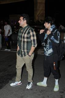 Arbaaz Khan and his son Arhaan Khan spotted at the Mumbai airport