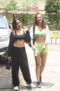 Neha Sharma and Aisha Sharma spotted in Bandra 