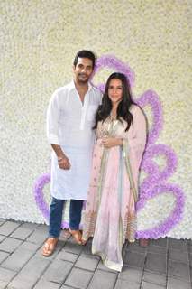 Neha Dhupia and Angad Bedi spotted Arpita Khan's house for Ganpati Darshan