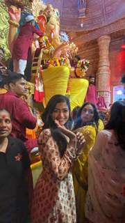 Rashmika Mandanna, Neena Gupta spotted at Lalbaugcha Raja  