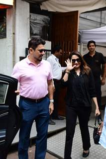 Madhuri Dixit spotted with husband Shriram Nene in Bandra  