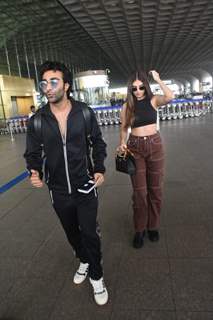 Tara Sutaria and Aadar Jain spotted at the Mumbai airport