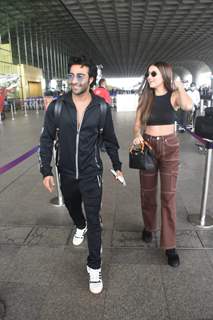 Tara Sutaria and Aadar Jain spotted at the Mumbai airport