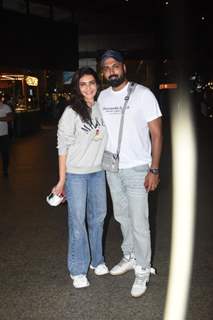 Karishma Tanna and Varun Bangera spotted at the Mumbai airport 