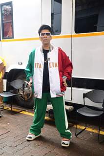Karan Johar is raising the fashion game in a varsity jacket and track pants