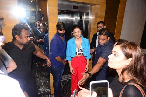 Rashmika Mandanna spotted promoting her upcoming film Goodbye in the city 