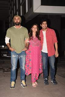 Alia Bhatt, Ranbir Kapoor, Ayan Mukerji spotted at Dharma production in Andheri 