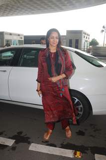 Hema Malini spotted at the Mumbai airport