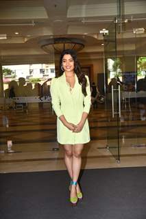 Rashmika Mandanna snapped promoting Goodbye at JW Marriott in Juhu