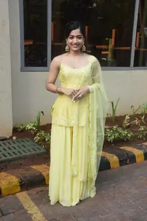 Rashmika Mandanna snapped promoting Goodbye 