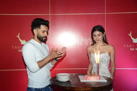 Moubi Roy,  Suraj Nambiar spotted at Mouni Roy Birthday Bash 