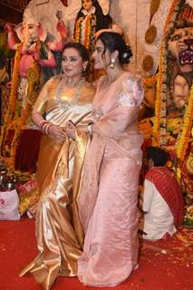 Kajol and Rani Mukerji snapped during Durga Puja at North Bombay Sarbojanin