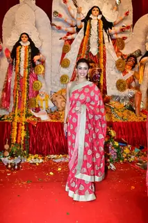 Celebs  snapped during Durga Puja at North Bombay Sarbojanin