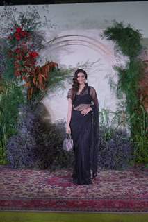 Karishma Tanna looked gorgeous in a black saree at Ali and Richa's wedding reception