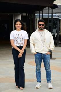 Rashmika Mandanna and Vikas Bahl snapped promoting Goodbye 