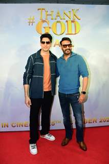 Ajay Devgn, Sidharth Malhotra spotted at special trailer launch of Thank God 