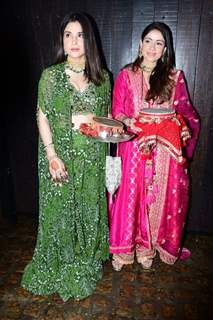 Maheep Kapoor and Bhavana Pandey spotted at Anil Kapoor’s residence for Karwa Chauth pooja. 
