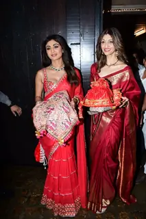 Shilpa Shetty and Akanksha Malhotra spotted at Anil Kapoor’s residence for Karwa Chauth pooja 