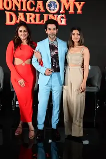 Rajkummar Rao, Huma Qureshi, Radhika Apte and others snapped at Monica O My Darling trailer launch at JW Marriott in Juhu