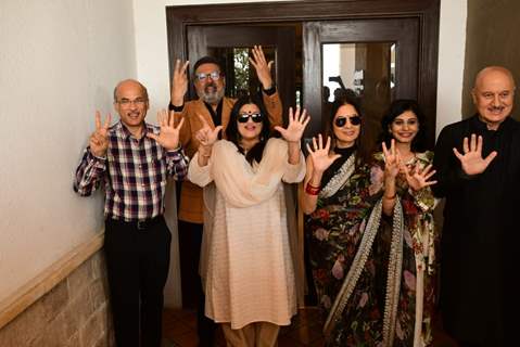 Neena Gupta, Sooraj Barjatiya, Boman Irani, Anupam Kher and Sarika snapped promoting their film Uunchai