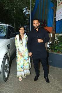 Saif Ali Khan and Saba Alli Khan spotted at Prithvi Theatre in Juhu 