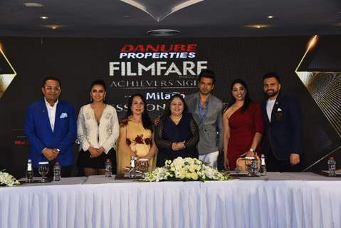 attend the Filmfare Middle East Achievers Night 2022 press conference