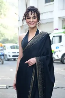 Seerat Kapoor spotted promoting upcoming film Maarrich on the set of Indian Idol 13