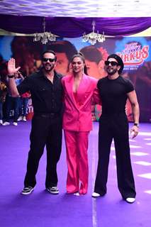 Deepika Padukone, Ranveer Singh and Rohit Shetty snapped at the Song launch of the  ‘Current Laga Re’ from Cirkus