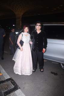 Wardha Khan and Sajid Nadiadwala spotted at the Mumbai airport 