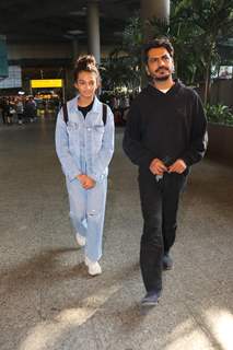 Nawazuddin Siddiqui spotted with his daughter at the Mumbai airport