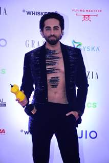 Ayushmann Khurrana made heads turn in a shimmer suit and see through vest at the Grazia Beauty Awards