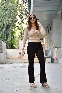 Saiee Manjrekar spotted today at Exceed Entertaiment office 