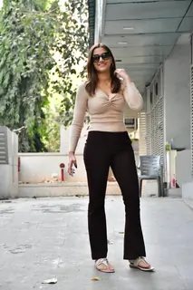 Saiee Manjrekar spotted today at Exceed Entertaiment office 
