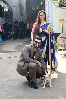 Arjun Kapoor and Tabu snapped promoting their upcoming film Kuttey on the sets of Indian Idol 13