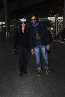Riteish Deshmukh and Mrunal Thakur spotted at the Mumbai airport