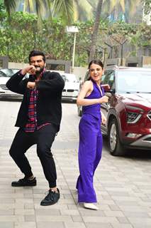 Arjun Kapoor, Radhika Madan snapped promoting upcoming film Kuttey at T-Series Office in Andheri 