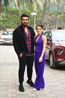 Arjun Kapoor, Radhika Madan snapped promoting upcoming film Kuttey at T-Series Office in Andheri 