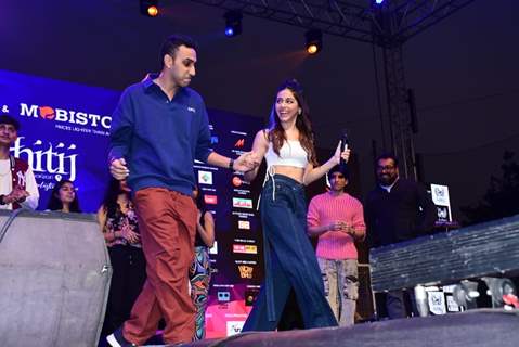 Alaya F snapped promoting upcoming film Almost Pyaar With DJ Mohabbat at Mithibai college Kshitij fest