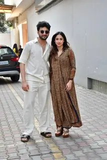 Rohit Saraf, Pashmina Roshan snapped at Ramesh S Taurani’s house
