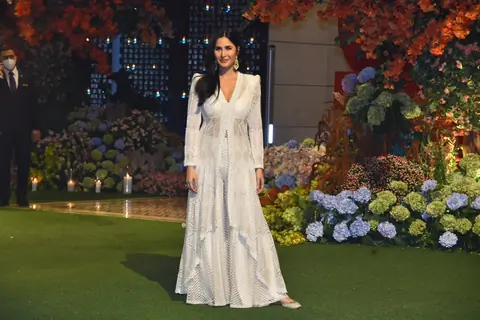 Katrina Kaif looked gorgeous in a pristine white co-ord set paired with embroidered jacket, jootis and chandbaalis 