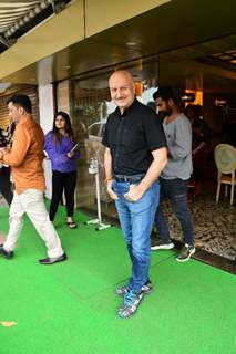 Anupam Kher snapped promoting upcoming film Shiv Shastri Balboa