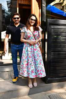 Madhuri Dixit spotted with her husband in the city 
