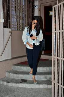 Pooja Hegde snapped at dubbing studio in Bandra