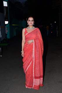 Dia Mirza snapped promoting their upcoming film Bheed on the set of The Kapil Sharma Show 