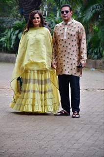 Alvira Agnihotri, Atul Agnihotri snapped at the Alanna Panday sangeet ceremony