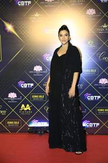 Gauahar Khan snapped attending the Iconic Gold Awards 2023